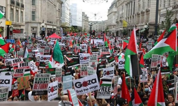 السعودية اليوم - العاصمة البريطانية تشهد أكبر تظاهرة في تاريخها تأييدا لفلسطين وتعاطفاً مع قطاع غزة