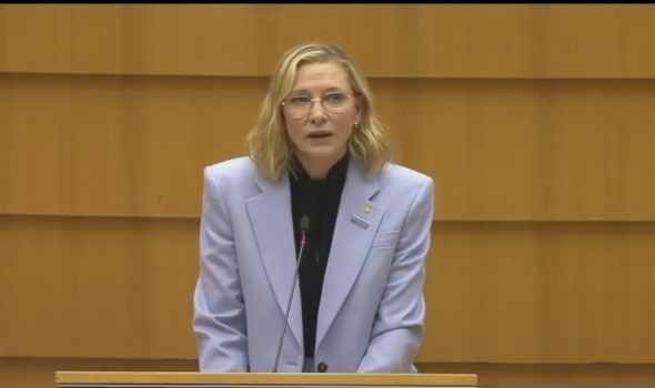  السعودية اليوم - كيت بلانشيت تدعو أمام البرلمان الأوروبي إلى وقف فوري لإطلاق النار في غزة وزيادة دعم اللاجئين