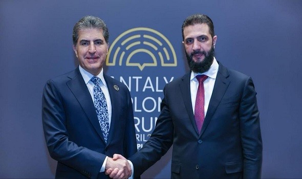  السعودية اليوم - اجتماع رفيع بين الشرع ونيجيرفان بارزاني لبحث تعزيز التعاون والتنسيق الإقليمي