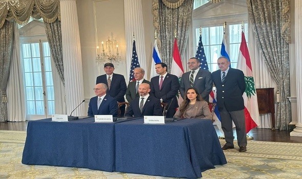  السعودية اليوم - لبنان وإسرائيل يوقعان اتفاقاً برعاية واشنطن ونتنياهو لا انسحاب دون نزع سلاح حزب الله ونفي السيطرة على مرتفعات علي الطاهر
